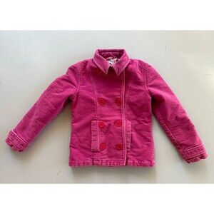 Gap Kids Girls Cotton Pink Pea Coat Jacket Floral Lining - Size XL 12